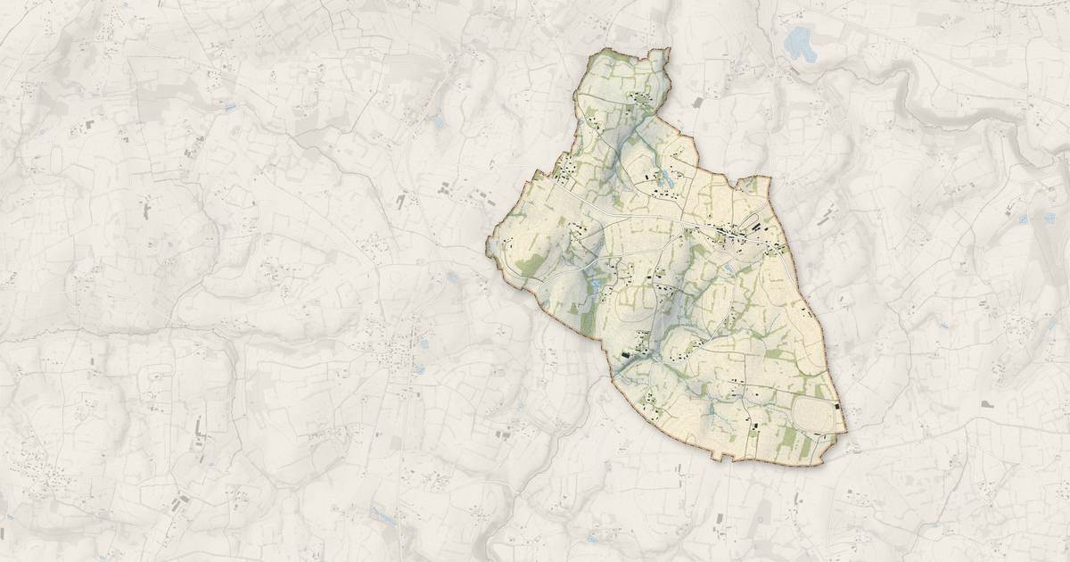 Portrait cartographique de La Chapelle-Cécelin : relief, eau, forêts, bâti et voies, calculés à partir des données de l'IGN