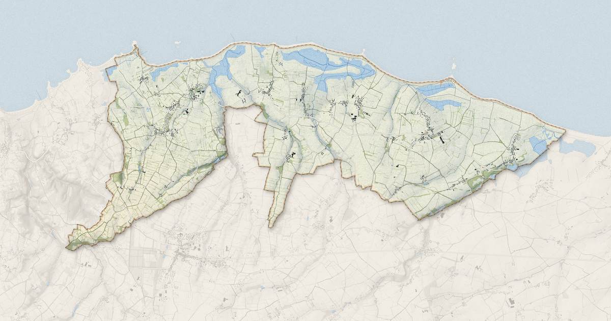 Portrait cartographique de Vicq-sur-Mer : relief, eau, forêts, bâti et voies, calculés à partir des données de l'IGN