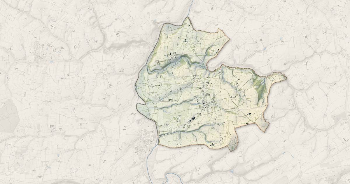 Portrait cartographique de Domjean : relief, eau, forêts, bâti et voies, calculés à partir des données de l'IGN