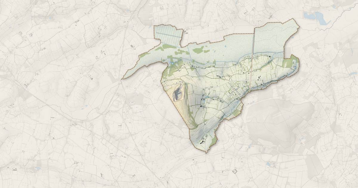 Portrait cartographique de Doville : relief, eau, forêts, bâti et voies, calculés à partir des données de l'IGN