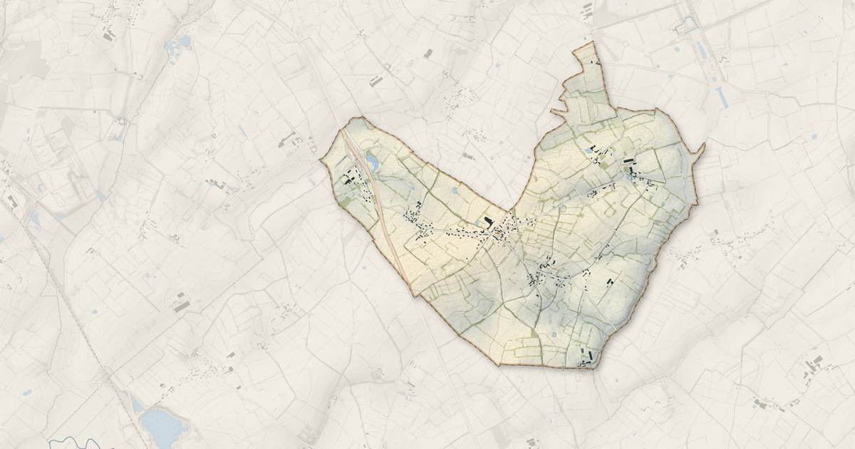 Portrait cartographique de Émondeville : relief, eau, forêts, bâti et voies, calculés à partir des données de l'IGN