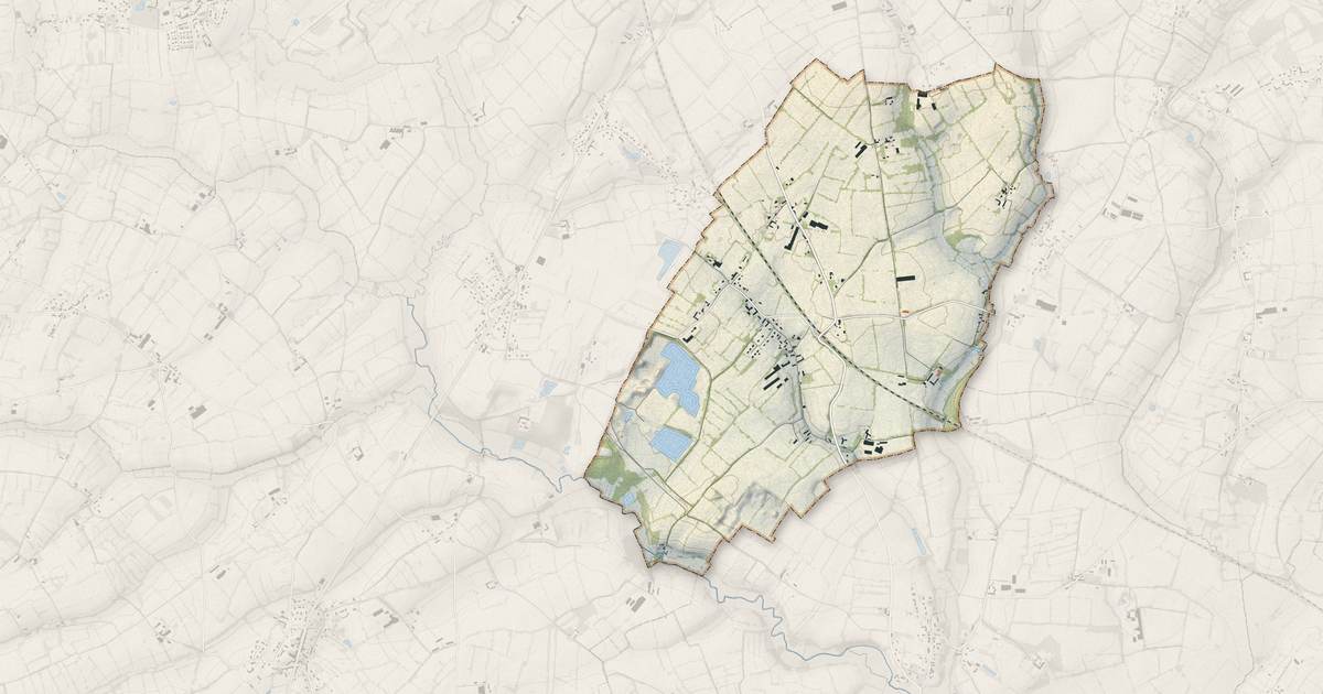 Portrait cartographique de Flottemanville : relief, eau, forêts, bâti et voies, calculés à partir des données de l'IGN