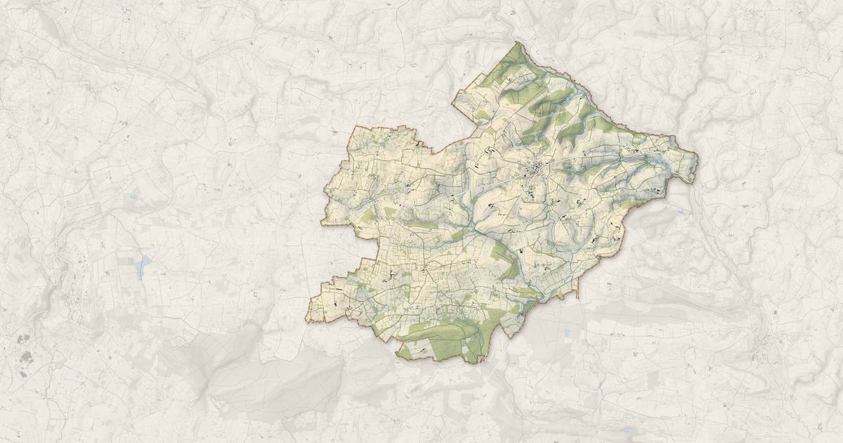 Portrait cartographique de Ger : relief, eau, forêts, bâti et voies, calculés à partir des données de l'IGN