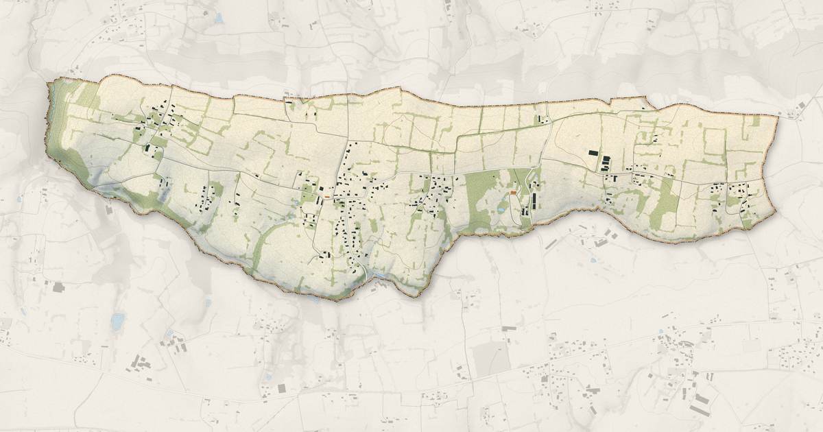 Portrait cartographique de La Godefroy : relief, eau, forêts, bâti et voies, calculés à partir des données de l'IGN