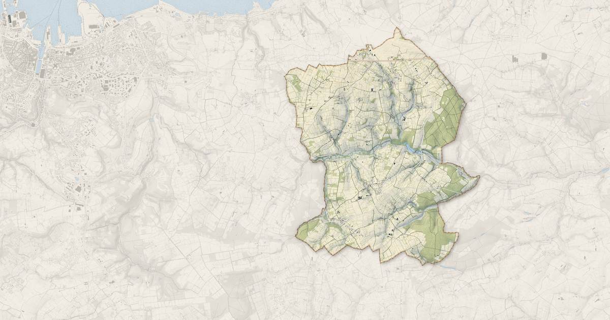 Portrait cartographique de Gonneville-Le Theil : relief, eau, forêts, bâti et voies, calculés à partir des données de l'IGN