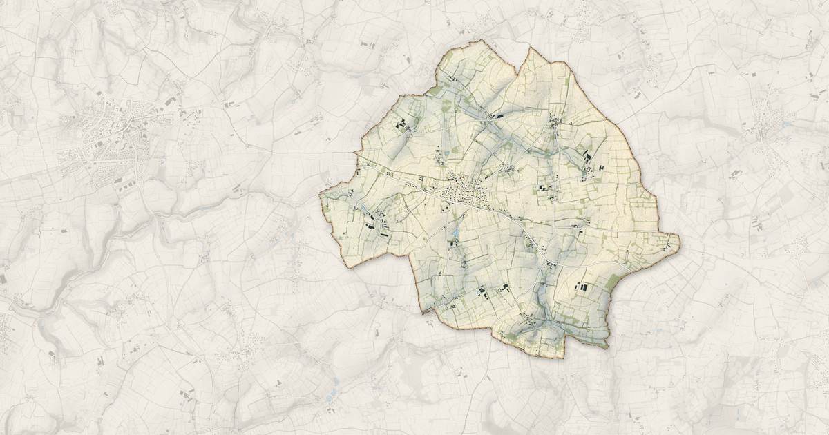 Portrait cartographique de Grosville : relief, eau, forêts, bâti et voies, calculés à partir des données de l'IGN