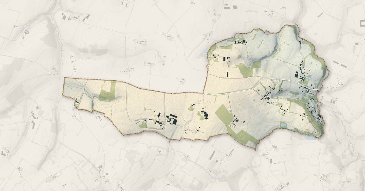 Portrait cartographique de Hamelin : relief, eau, forêts, bâti et voies, calculés à partir des données de l'IGN