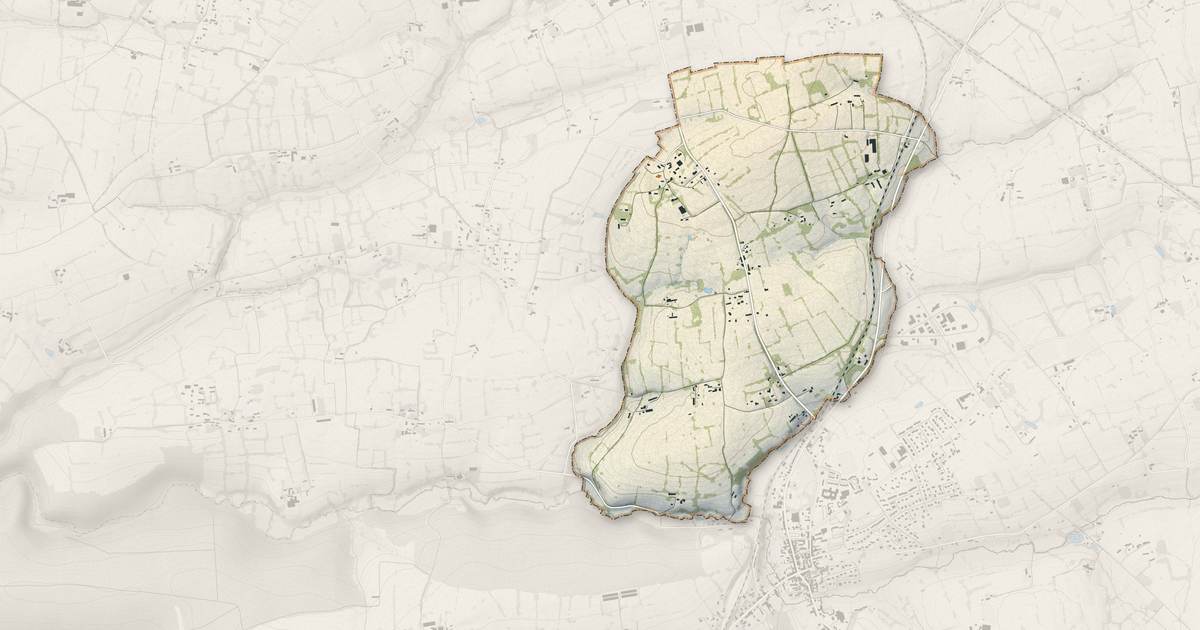 Portrait cartographique de Hocquigny : relief, eau, forêts, bâti et voies, calculés à partir des données de l'IGN