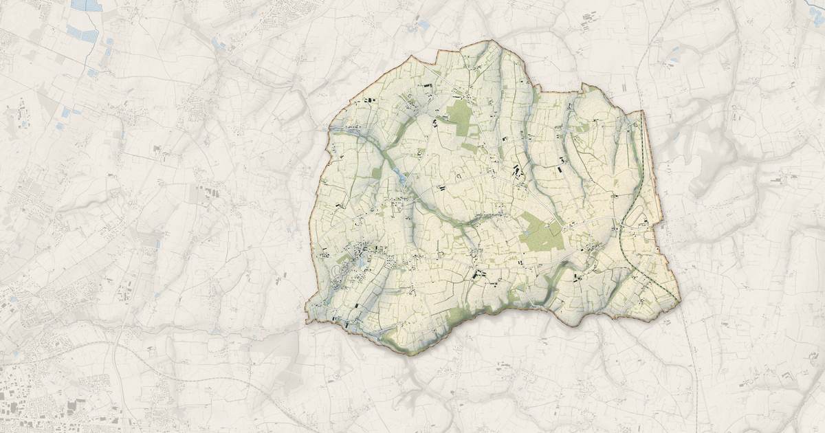 Portrait cartographique de Hudimesnil : relief, eau, forêts, bâti et voies, calculés à partir des données de l'IGN