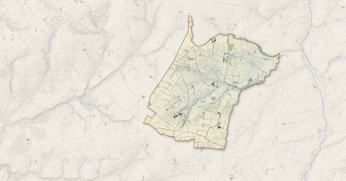Portrait cartographique de Lamberville : relief, eau, forêts, bâti et voies, calculés à partir des données de l'IGN