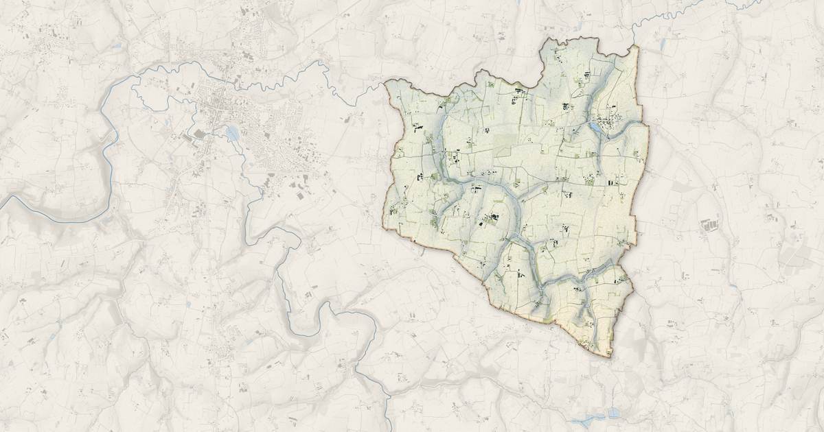 Portrait cartographique de Lapenty : relief, eau, forêts, bâti et voies, calculés à partir des données de l'IGN