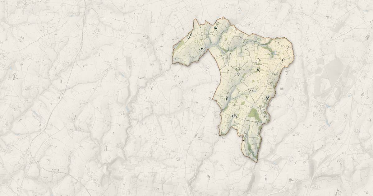 Portrait cartographique de Le Luot : relief, eau, forêts, bâti et voies, calculés à partir des données de l'IGN