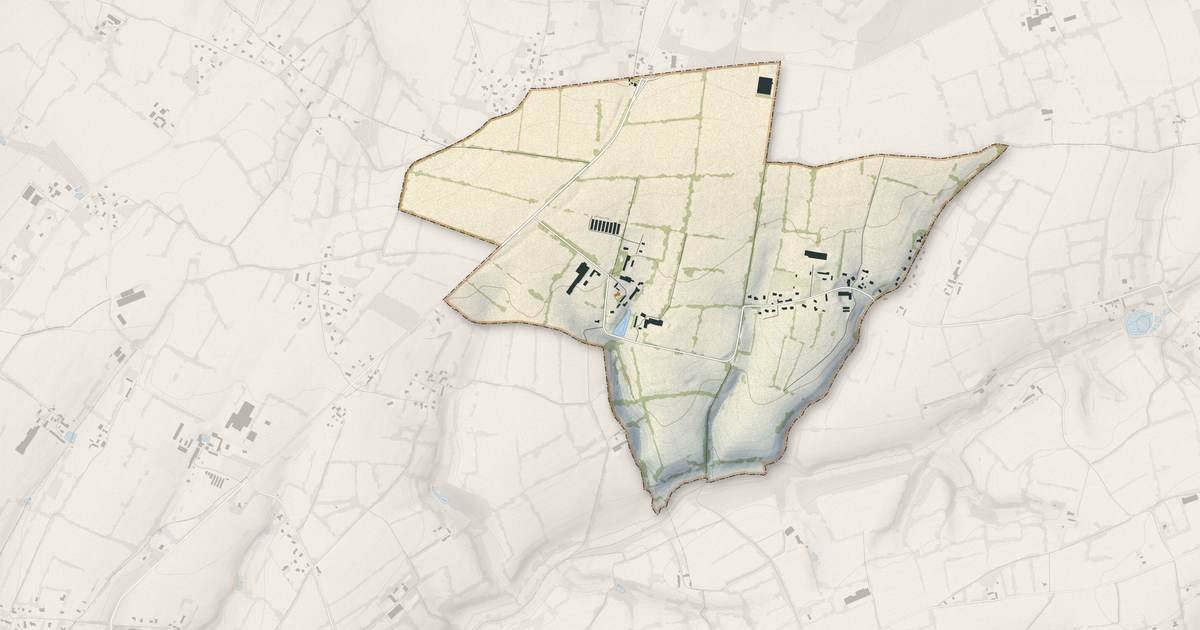 Portrait cartographique de La Luzerne : relief, eau, forêts, bâti et voies, calculés à partir des données de l'IGN