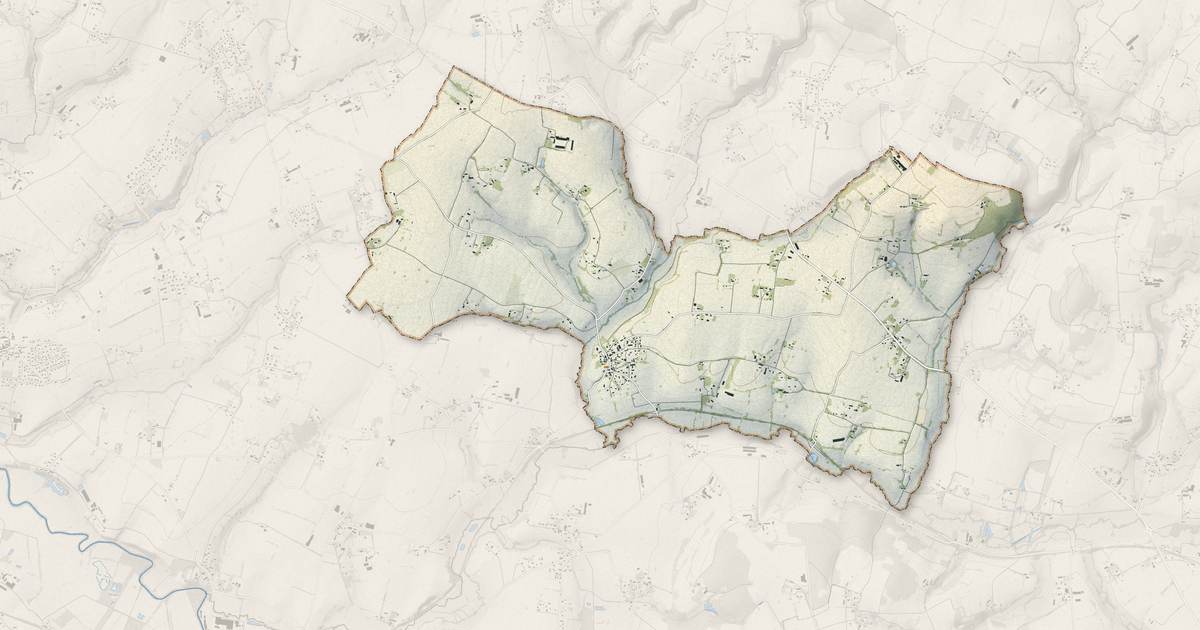 Portrait cartographique de Marcilly : relief, eau, forêts, bâti et voies, calculés à partir des données de l'IGN
