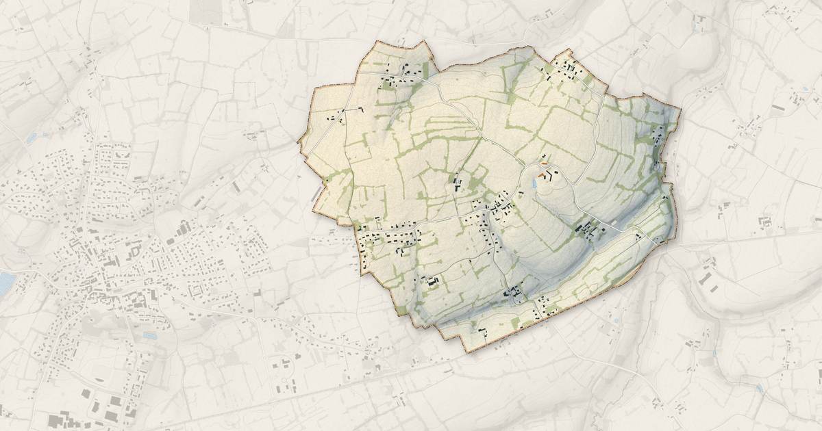 Portrait cartographique de Le Mesnil-Amey : relief, eau, forêts, bâti et voies, calculés à partir des données de l'IGN