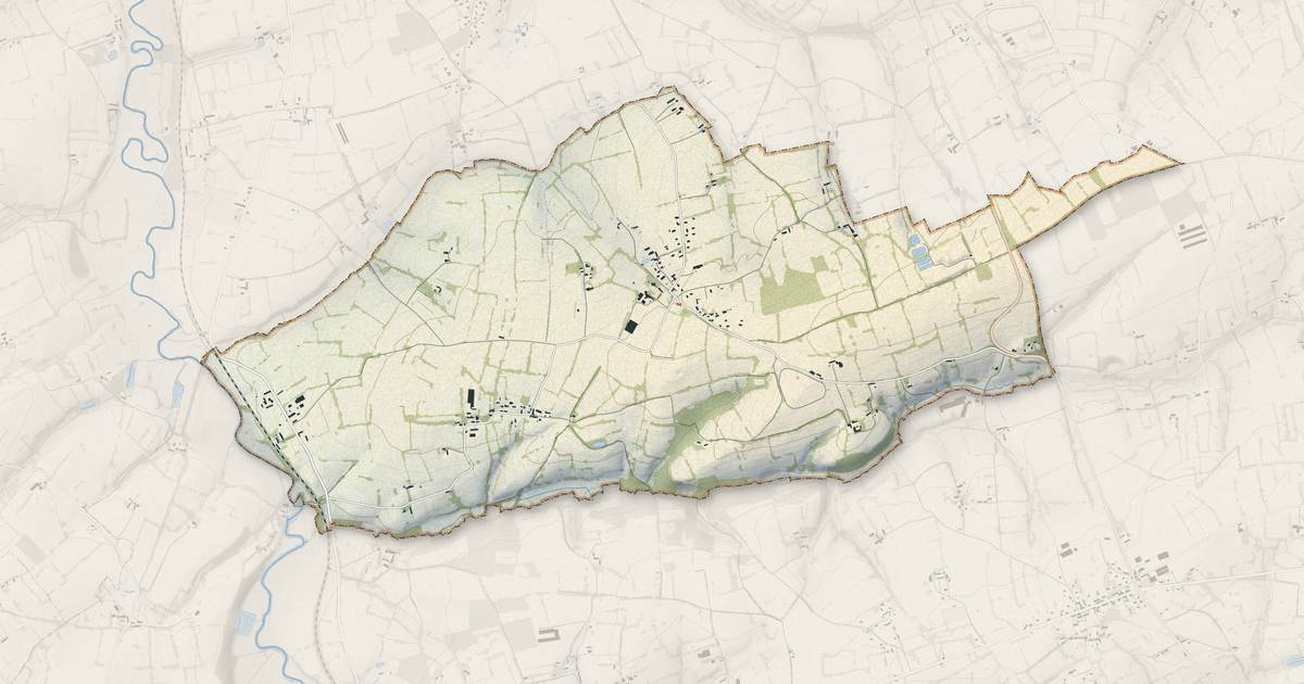 Portrait cartographique de Le Mesnil-Aubert : relief, eau, forêts, bâti et voies, calculés à partir des données de l'IGN