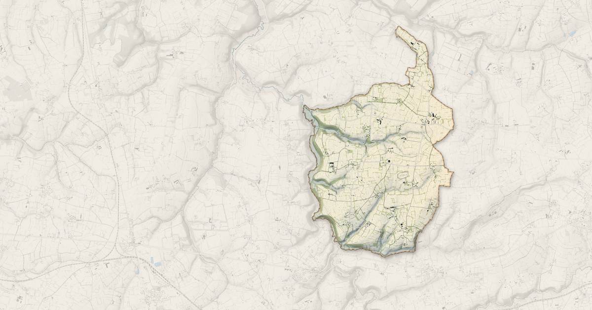 Portrait cartographique de Le Mesnil-Villeman : relief, eau, forêts, bâti et voies, calculés à partir des données de l'IGN