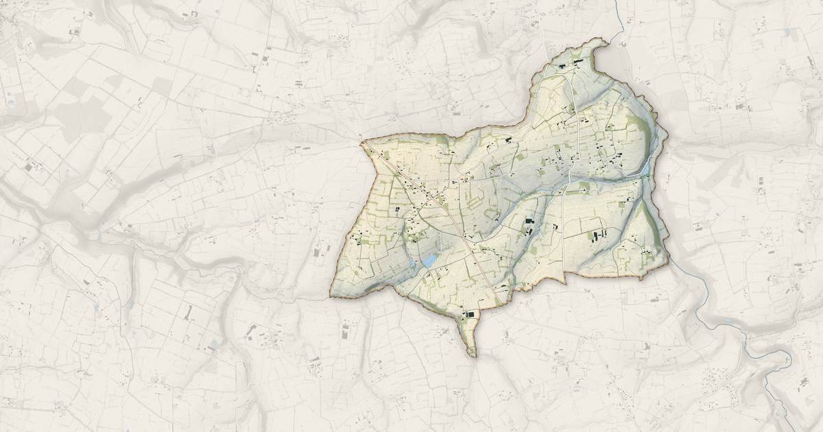 Portrait cartographique de Montaigu-les-Bois : relief, eau, forêts, bâti et voies, calculés à partir des données de l'IGN