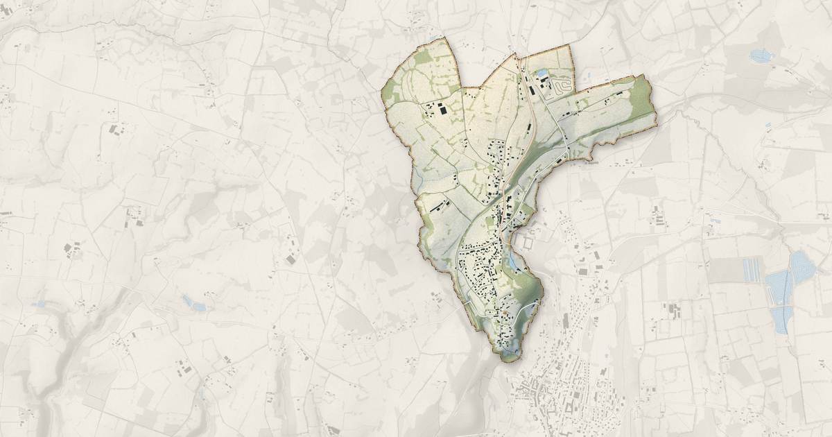 Portrait cartographique de Le Neufbourg : relief, eau, forêts, bâti et voies, calculés à partir des données de l'IGN