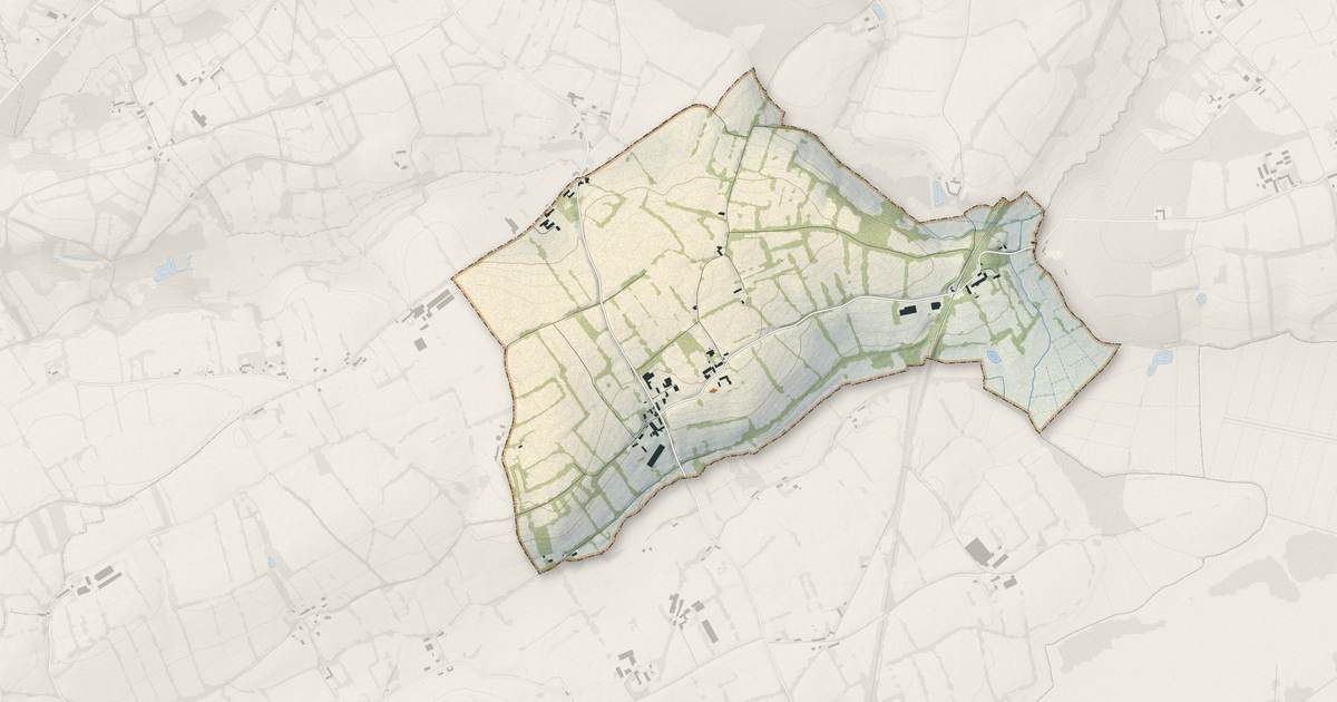 Portrait cartographique de Neuville-en-Beaumont : relief, eau, forêts, bâti et voies, calculés à partir des données de l'IGN