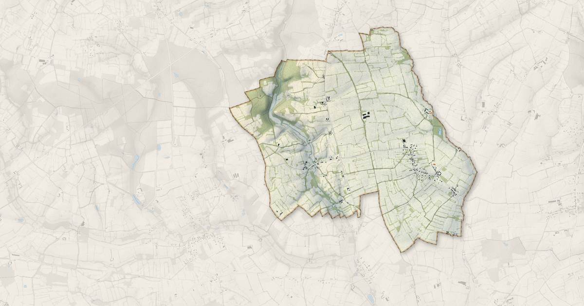 Portrait cartographique de Octeville-l'Avenel : relief, eau, forêts, bâti et voies, calculés à partir des données de l'IGN
