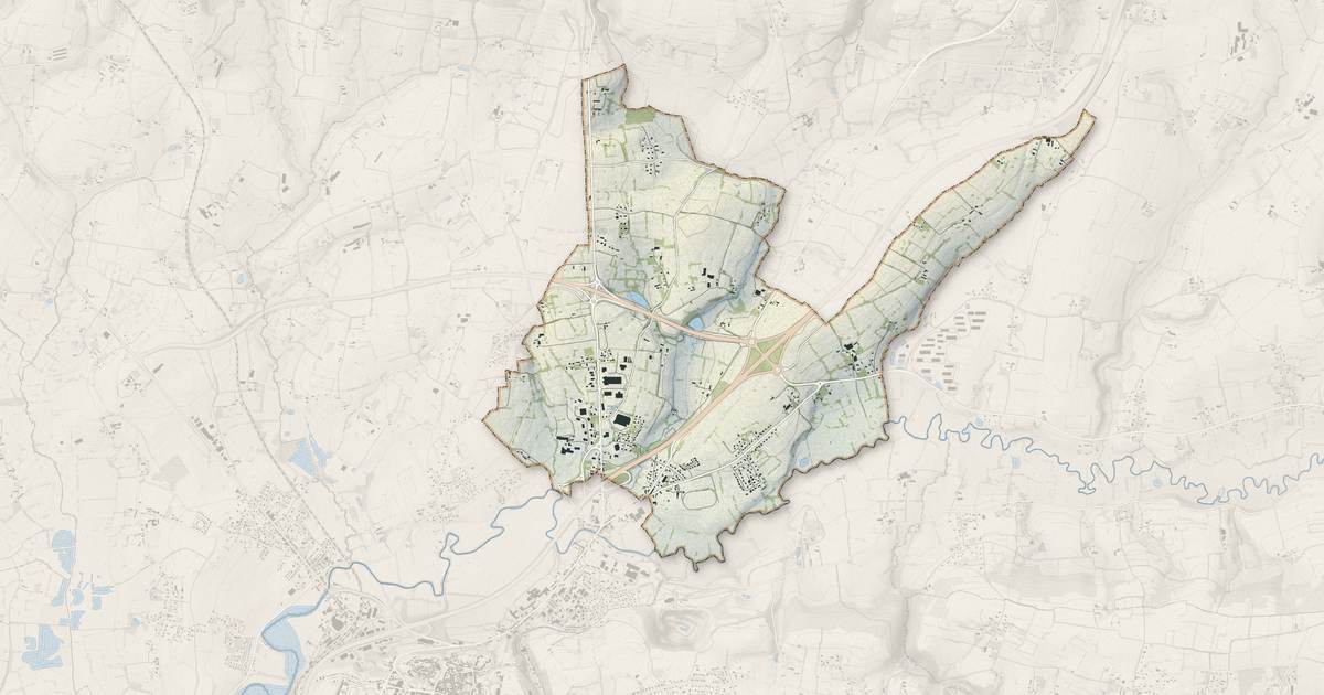 Portrait cartographique de Ponts : relief, eau, forêts, bâti et voies, calculés à partir des données de l'IGN