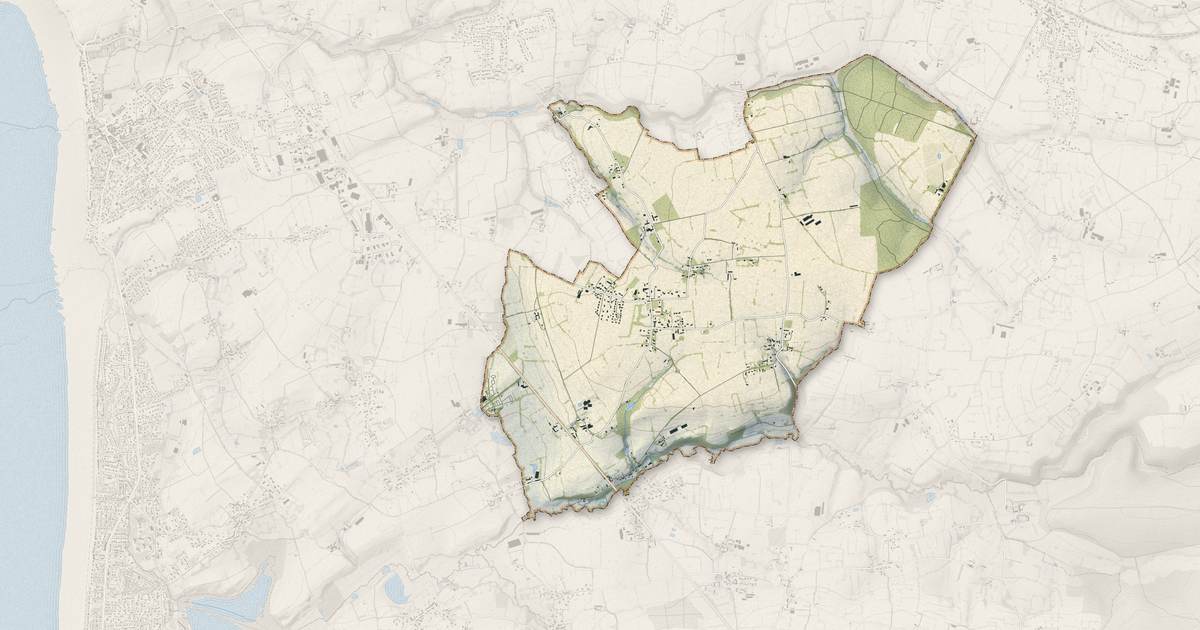 Portrait cartographique de Saint-Aubin-des-Préaux : relief, eau, forêts, bâti et voies, calculés à partir des données de l'IGN