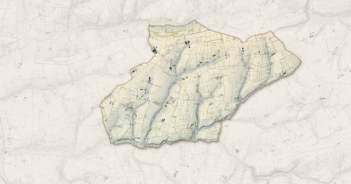Portrait cartographique de Saint-Denis-le-Vêtu : relief, eau, forêts, bâti et voies, calculés à partir des données de l'IGN