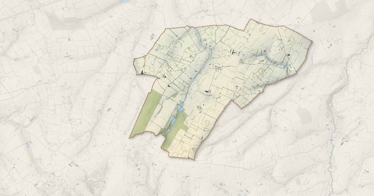 Portrait cartographique de Saint-Germain-d'Elle : relief, eau, forêts, bâti et voies, calculés à partir des données de l'IGN