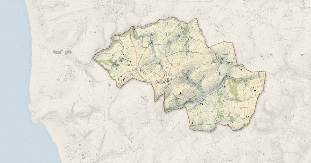 Portrait cartographique de Saint-Germain-le-Gaillard : relief, eau, forêts, bâti et voies, calculés à partir des données de l'IGN
