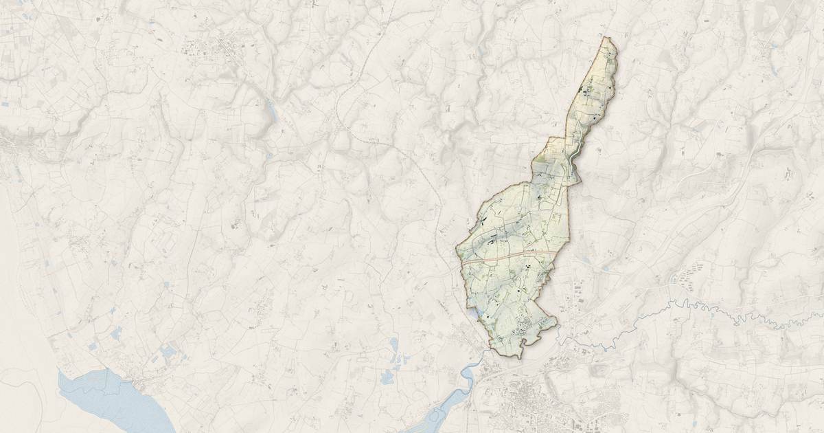 Portrait cartographique de Saint-Jean-de-la-Haize : relief, eau, forêts, bâti et voies, calculés à partir des données de l'IGN