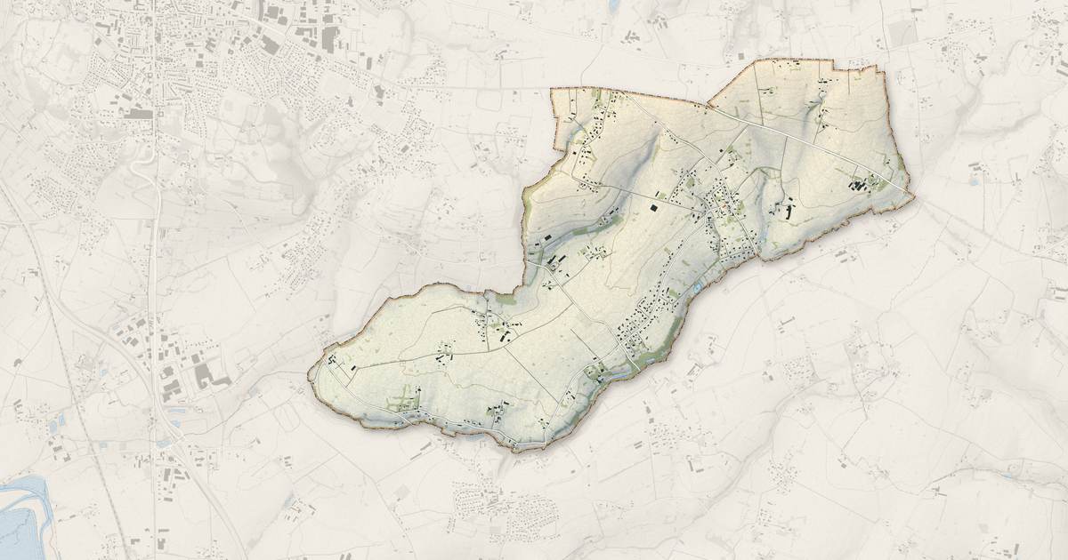 Portrait cartographique de Saint-Loup : relief, eau, forêts, bâti et voies, calculés à partir des données de l'IGN