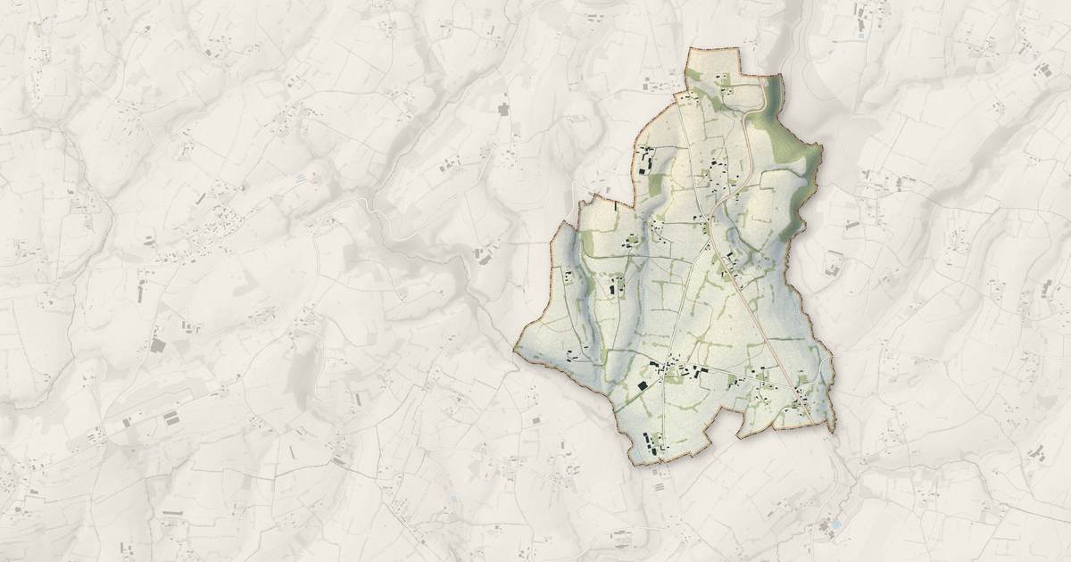 Portrait cartographique de Saint-Nicolas-des-Bois : relief, eau, forêts, bâti et voies, calculés à partir des données de l'IGN