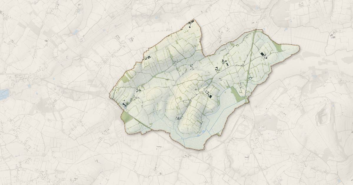 Portrait cartographique de Saint-Sauveur-de-Pierrepont : relief, eau, forêts, bâti et voies, calculés à partir des données de l'IGN