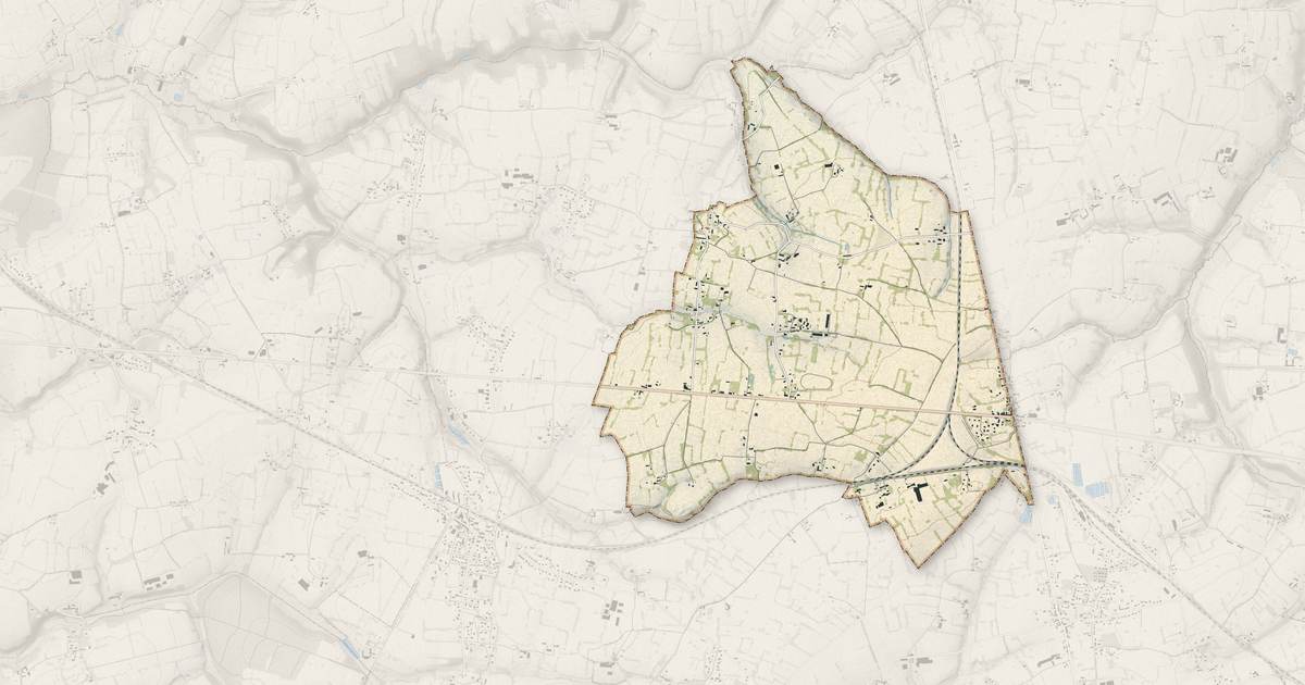 Portrait cartographique de Saint-Sauveur-la-Pommeraye : relief, eau, forêts, bâti et voies, calculés à partir des données de l'IGN