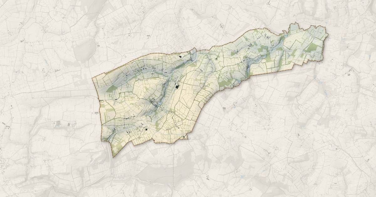 Portrait cartographique de Sortosville-en-Beaumont : relief, eau, forêts, bâti et voies, calculés à partir des données de l'IGN