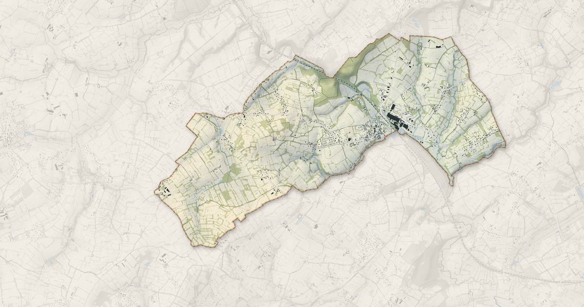 Portrait cartographique de Sottevast : relief, eau, forêts, bâti et voies, calculés à partir des données de l'IGN