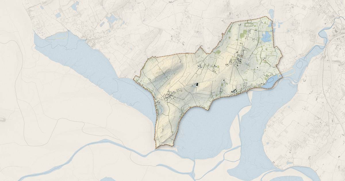 Portrait cartographique de Vains : relief, eau, forêts, bâti et voies, calculés à partir des données de l'IGN