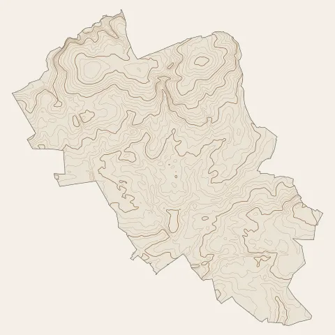 Valognes : courbes de niveau