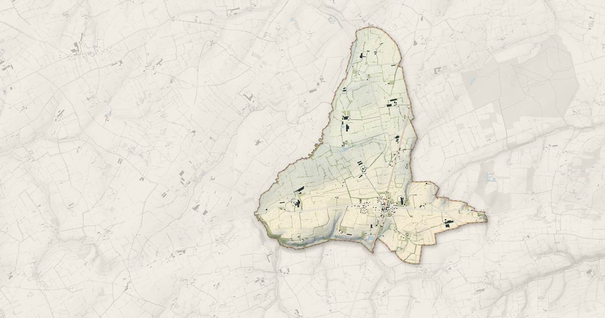 Portrait cartographique de Villebaudon : relief, eau, forêts, bâti et voies, calculés à partir des données de l'IGN