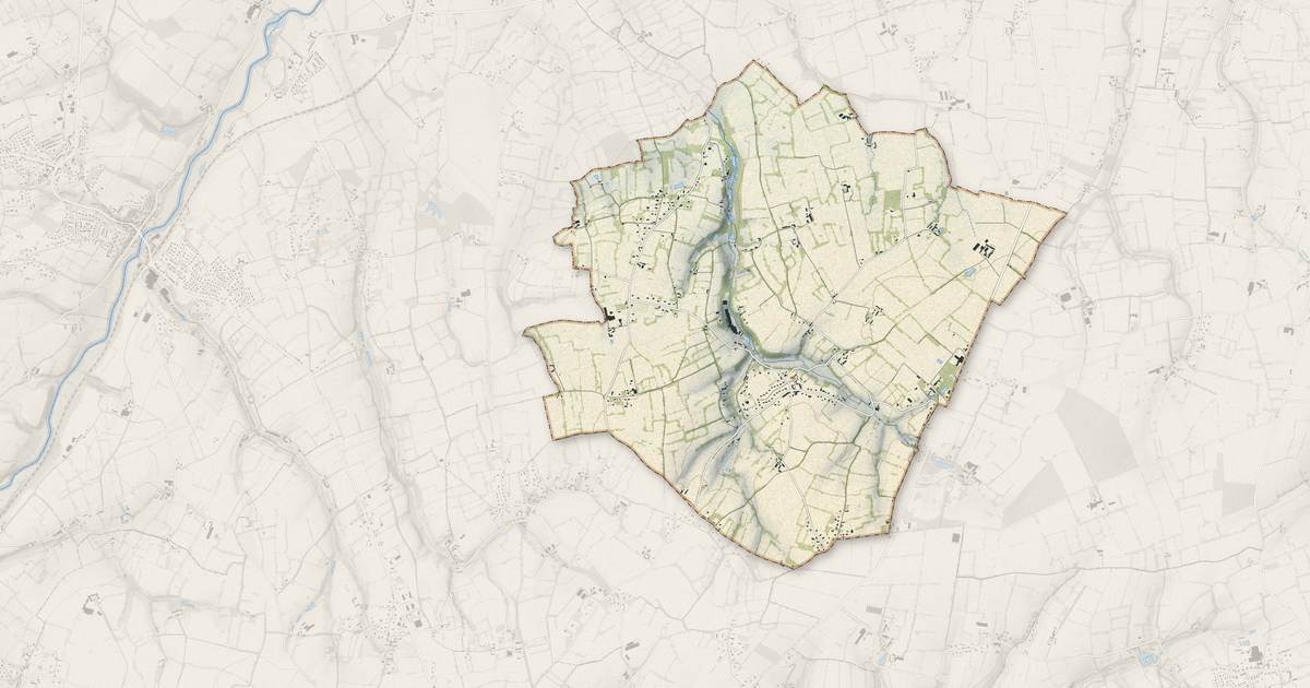 Portrait cartographique de Villiers-Fossard : relief, eau, forêts, bâti et voies, calculés à partir des données de l'IGN