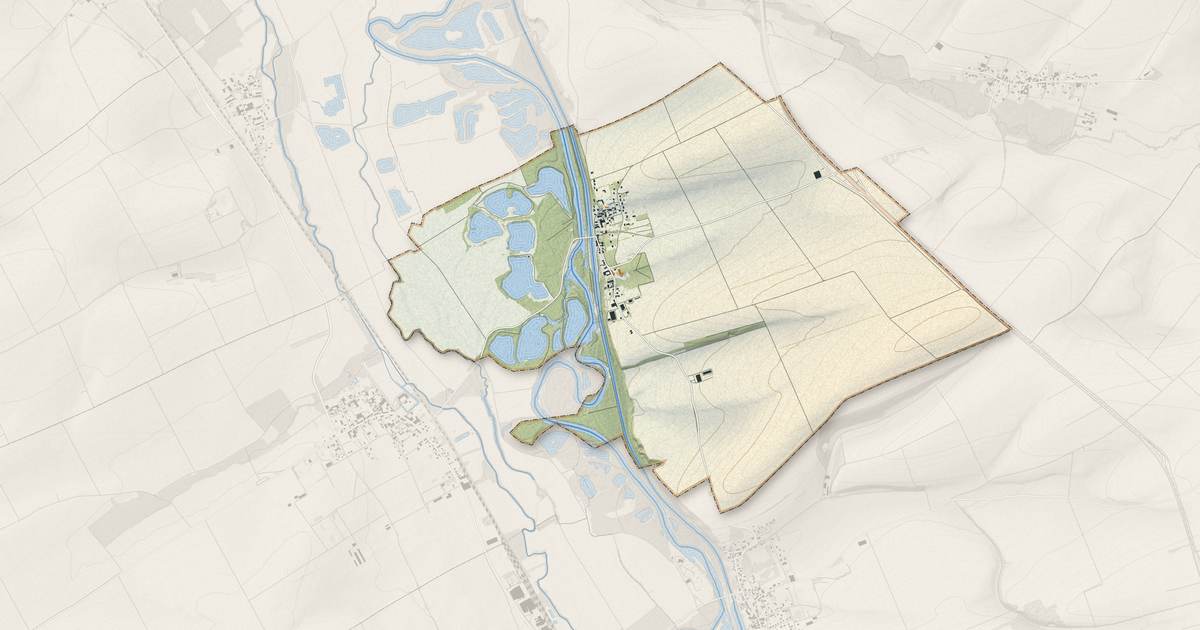 Portrait cartographique de Ablancourt : relief, eau, forêts, bâti et voies, calculés à partir des données de l'IGN