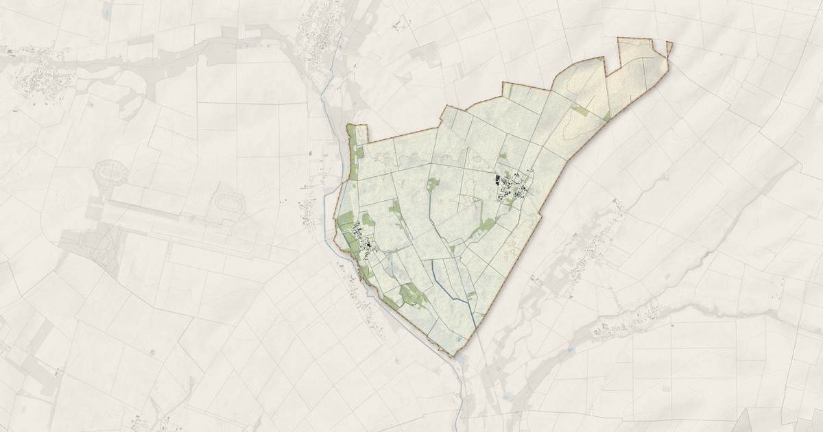 Portrait cartographique de Angluzelles-et-Courcelles : relief, eau, forêts, bâti et voies, calculés à partir des données de l'IGN