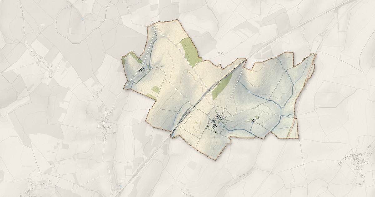 Portrait cartographique de Aougny : relief, eau, forêts, bâti et voies, calculés à partir des données de l'IGN