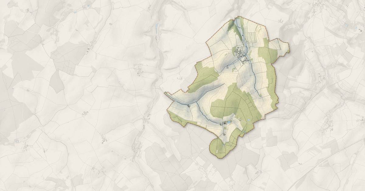 Portrait cartographique de Arcis-le-Ponsart : relief, eau, forêts, bâti et voies, calculés à partir des données de l'IGN
