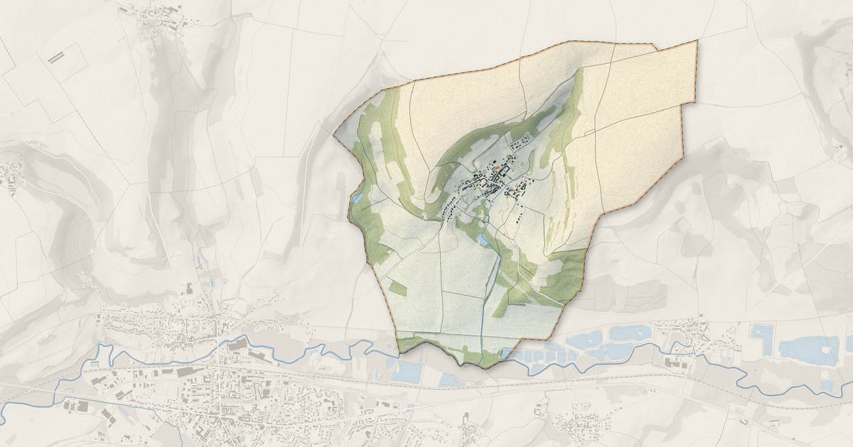 Portrait cartographique de Baslieux-lès-Fismes : relief, eau, forêts, bâti et voies, calculés à partir des données de l'IGN
