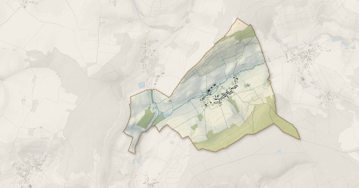 Portrait cartographique de Baslieux-sous-Châtillon : relief, eau, forêts, bâti et voies, calculés à partir des données de l'IGN