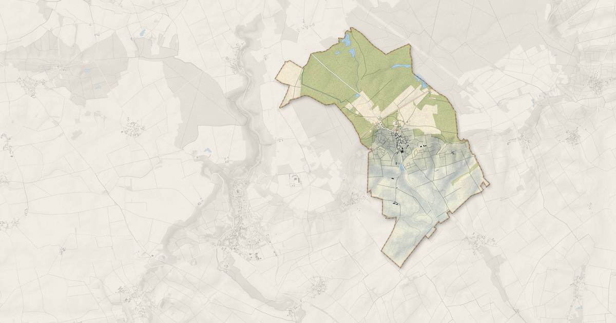 Portrait cartographique de Bethon : relief, eau, forêts, bâti et voies, calculés à partir des données de l'IGN