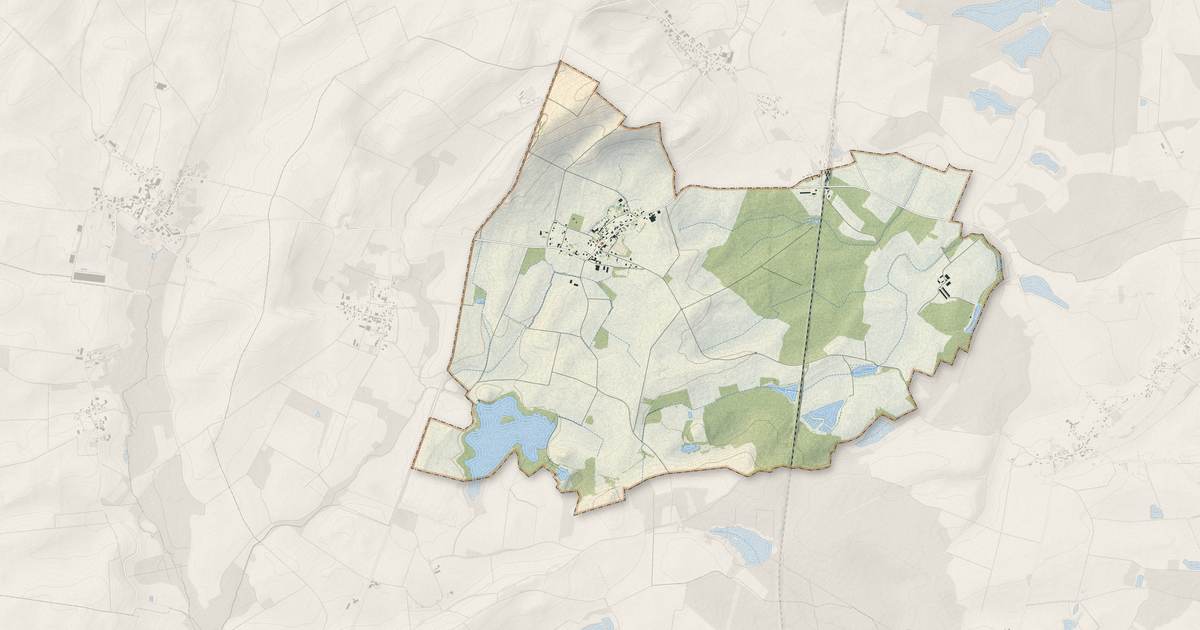 Portrait cartographique de Brandonvillers : relief, eau, forêts, bâti et voies, calculés à partir des données de l'IGN