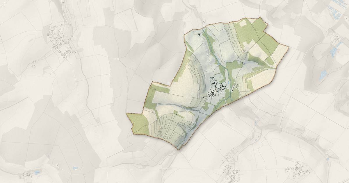 Portrait cartographique de Brouillet : relief, eau, forêts, bâti et voies, calculés à partir des données de l'IGN